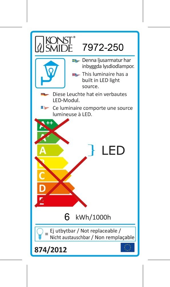 Led wandspot Chieri 11cm wit KonstSmide 7318307972252