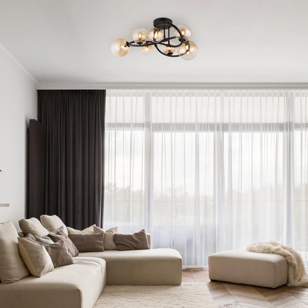 Zwarte plafondlamp Tuberius design 7-lichts Globo 9007371446445