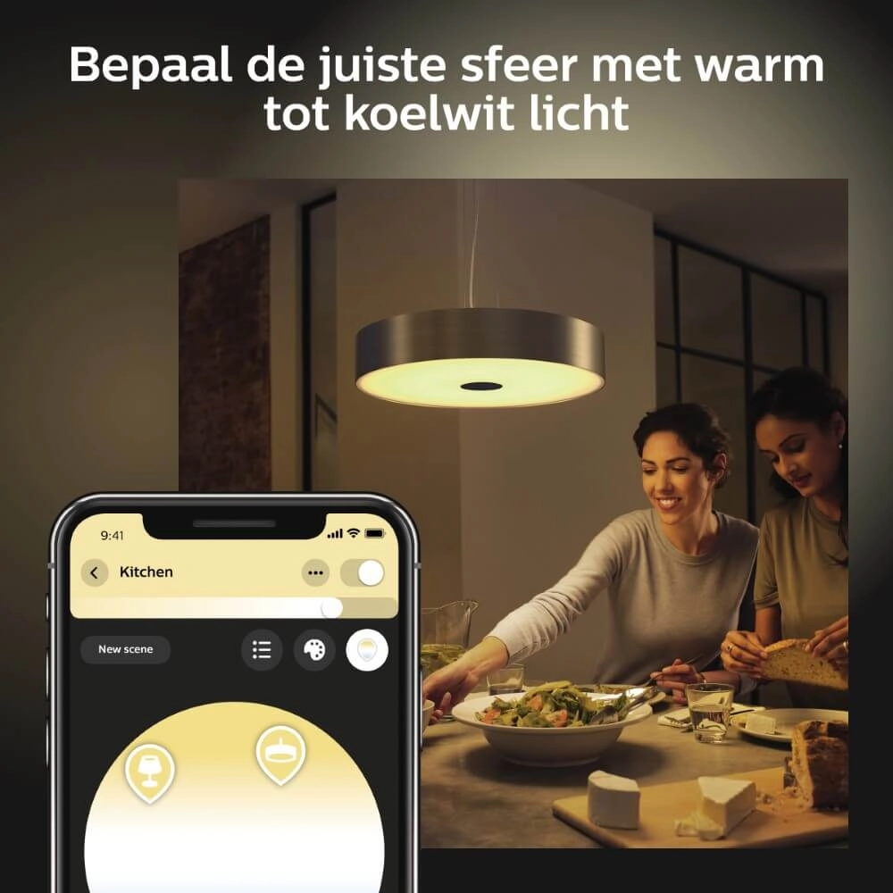 Hanglamp Hue Fair - White Ambiance Ø 44,4cm zwart Philips 8719514341296