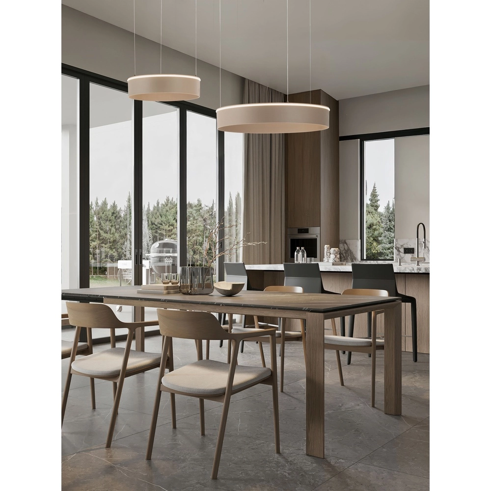 Moderne hanglamp Olivia dubbel zand bruin