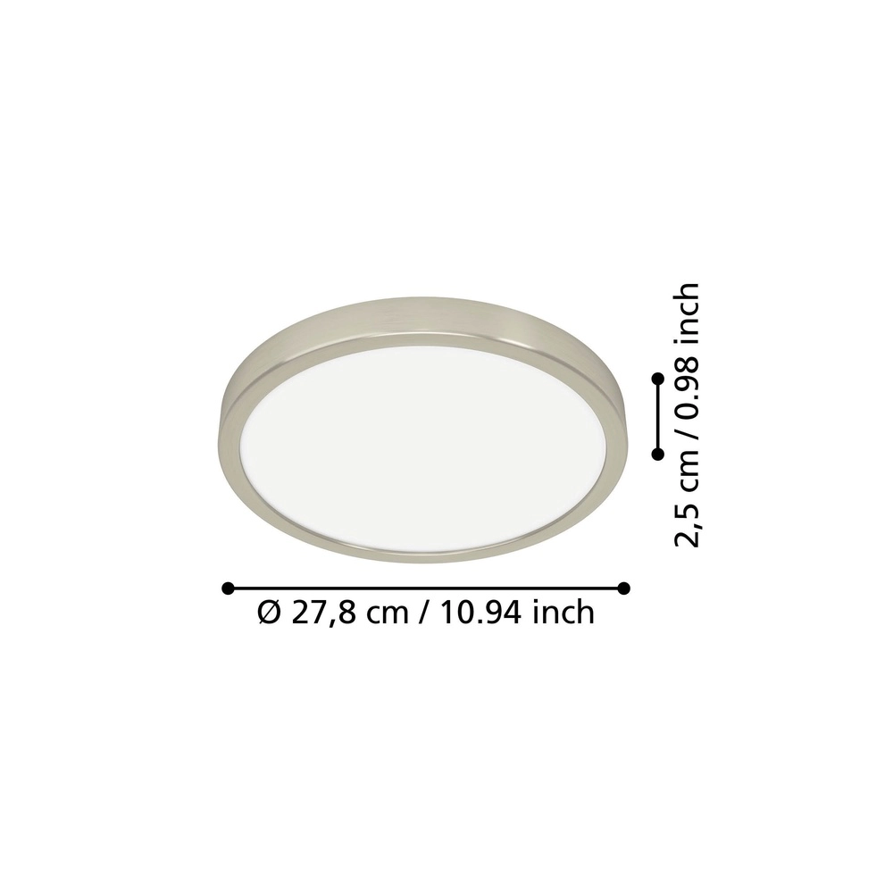 Led plafonnière Fueva 6 rond - rvs - Ø 27,8cm Eglo 9008606330249