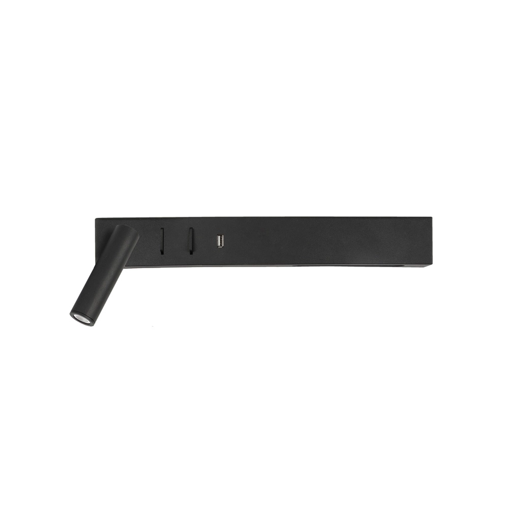 Bedlampje Vida links zwart met usb Lyora 5212017427847