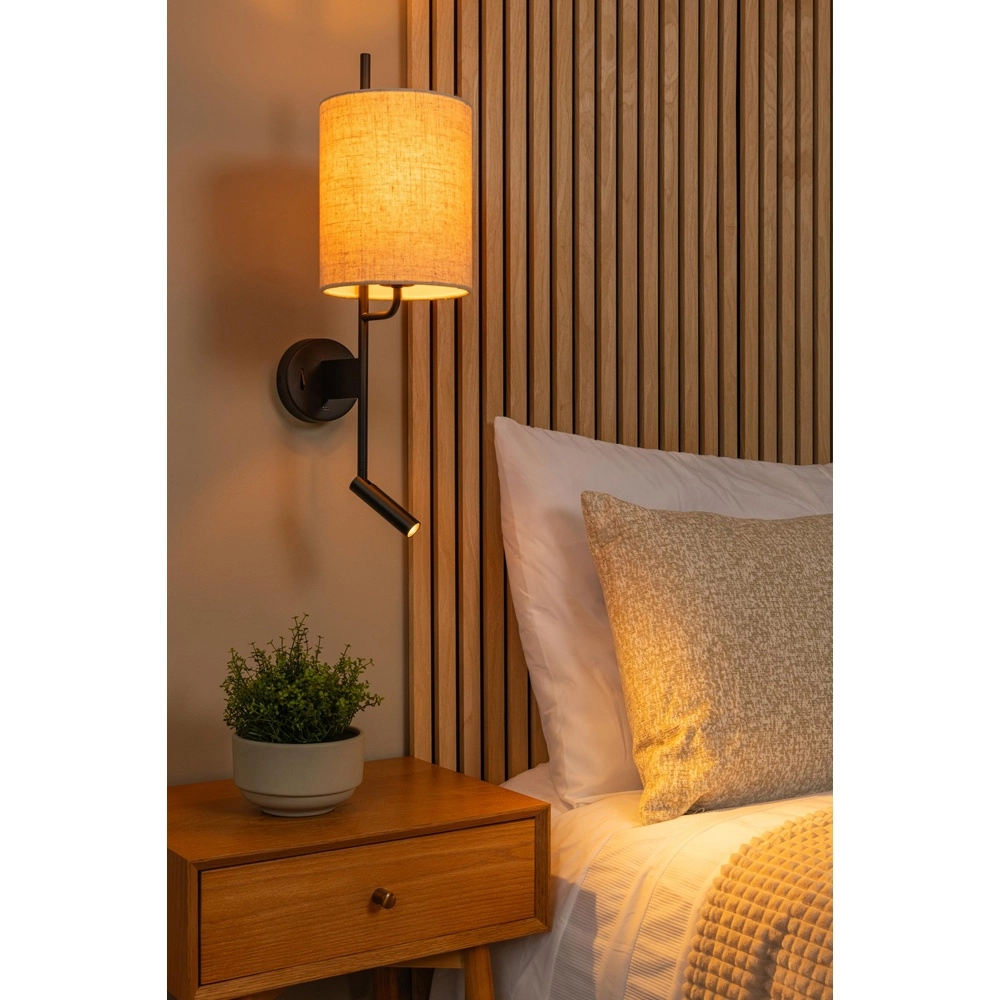 Wandlamp Magic met extra lampje en USB oplaadpunt Lucide 5411212680068