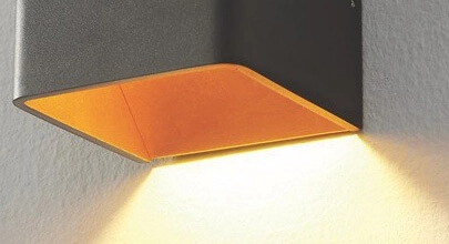 Led up- & downlighter Fulda 6w - 2700K - 10cm zwart met goud Artdelight 8719831733606