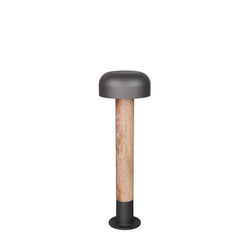 Tuinlamp Fraser grijs met hout 54cm Trio 4017807648584