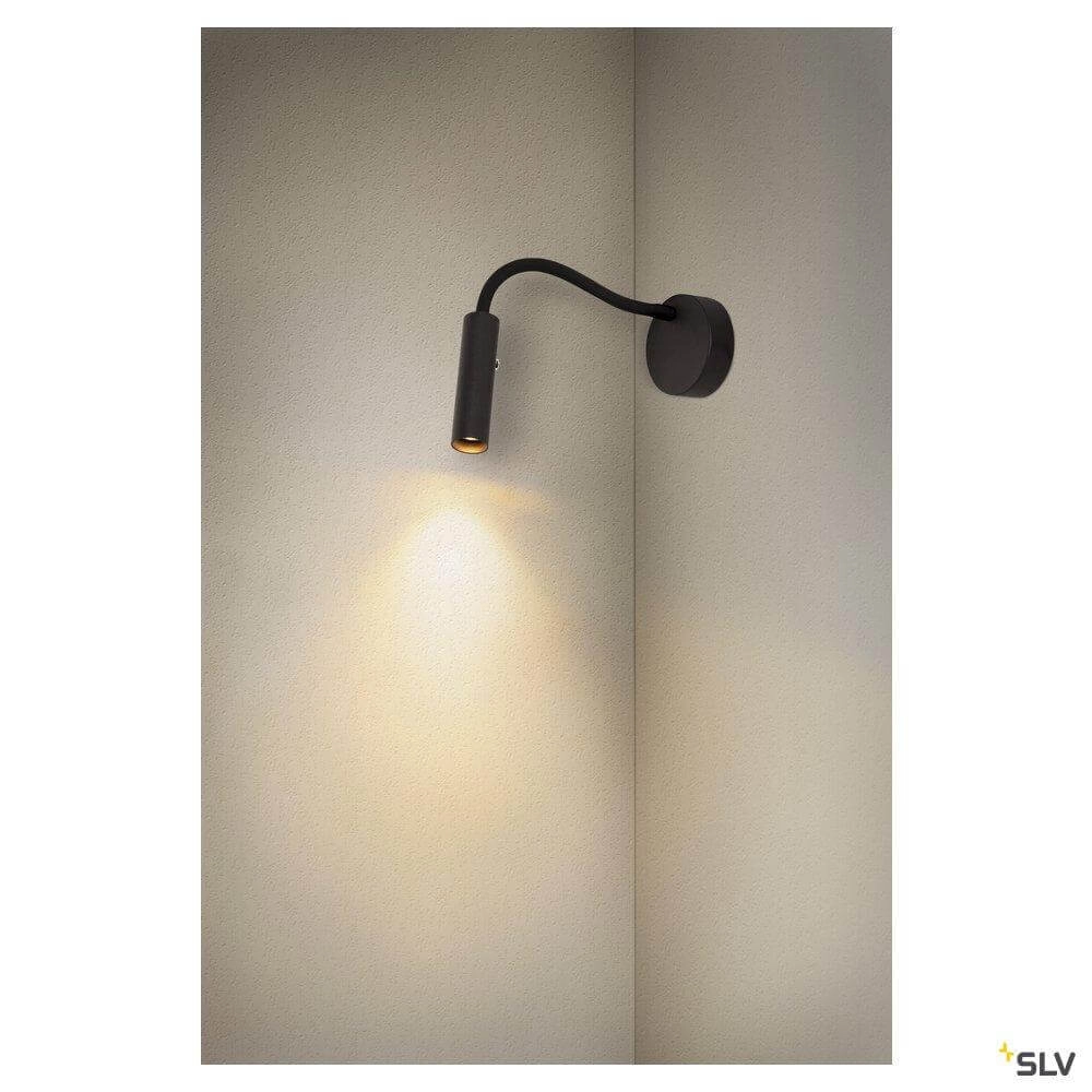 Flexibele bed lamp Karpo Goose zwart SLV 4024163262354