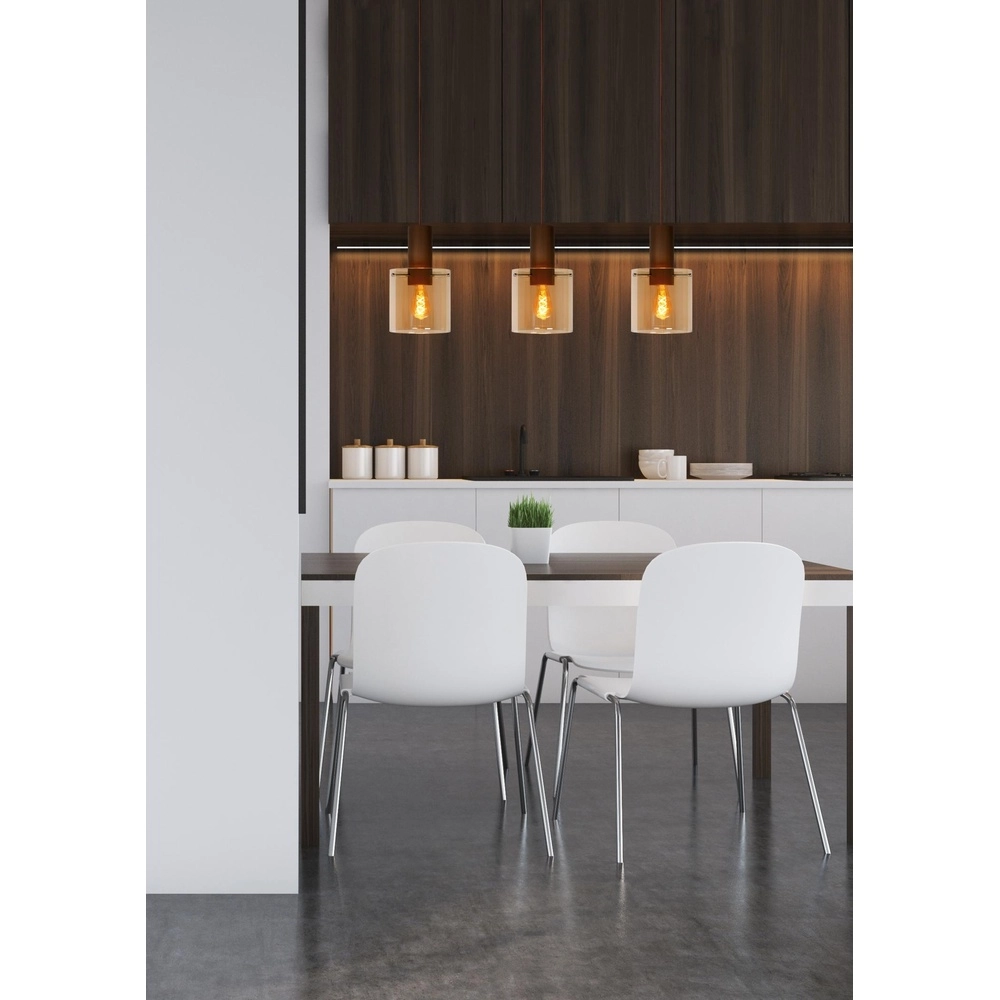Hanglamp Toledo 3-lichts amber glas Lucide 5411212740854