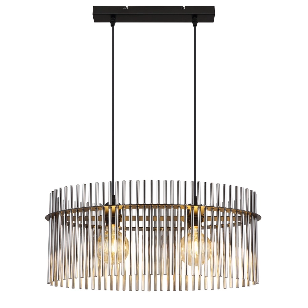 Hanglamp Gorley zwart met smoke glas staafjes Globo 9007371506149