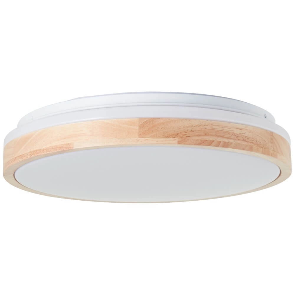 Plafondlamp Brodsky Ø 39cm wit met hout