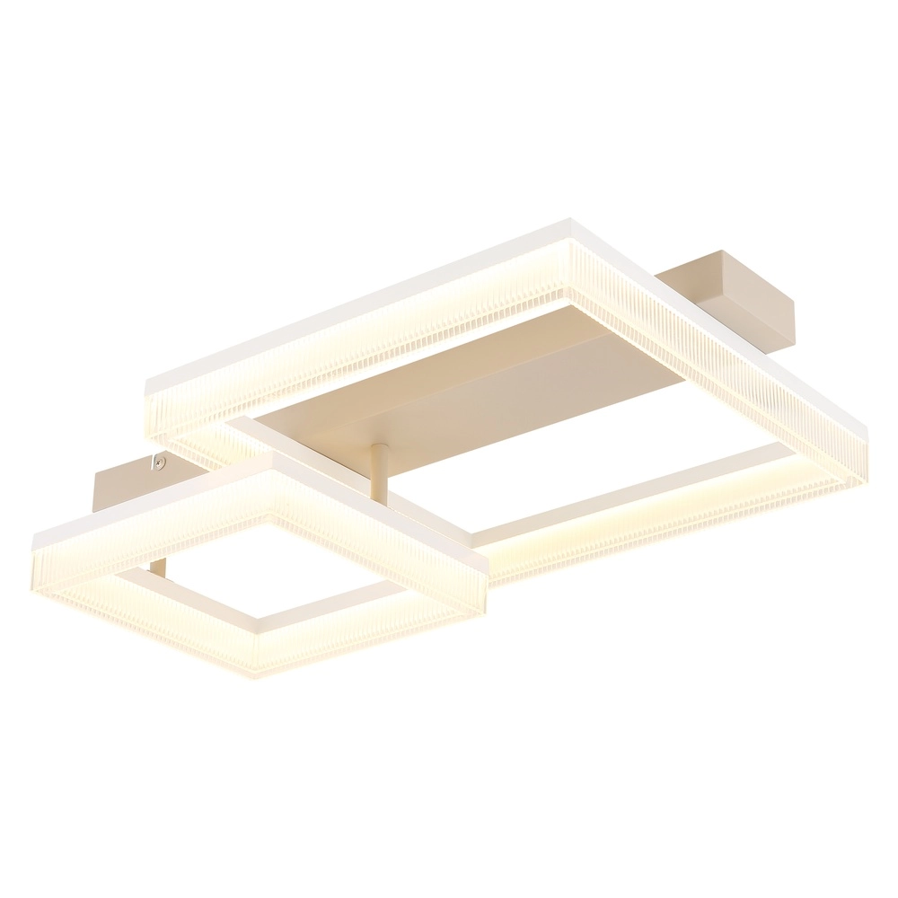 Moderne plafondlamp Zara zand bruin vierkant 53cm