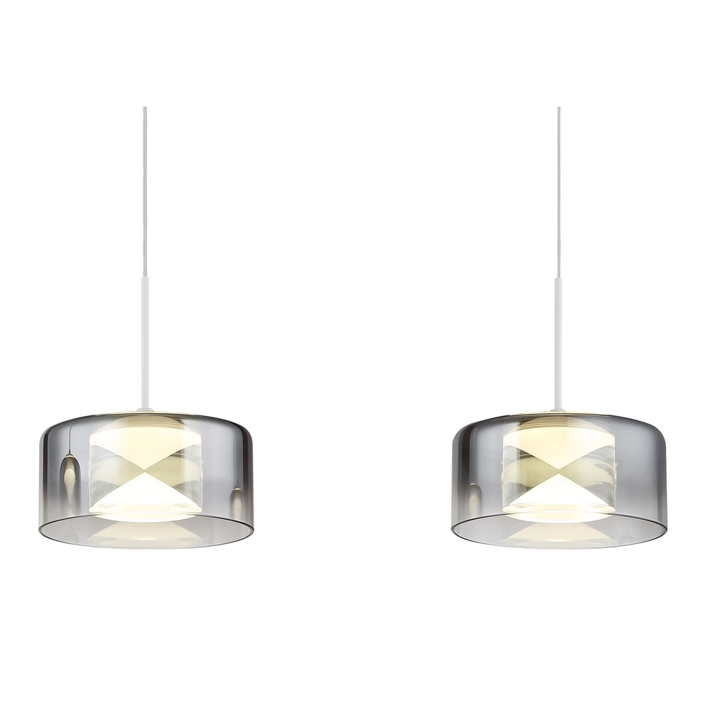 Design hanglamp Belinda 4-lichts wit met smoke glas Globo 9007371566372