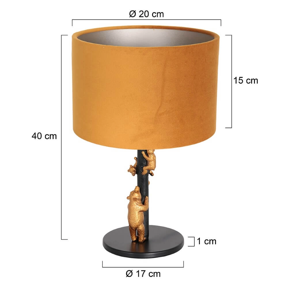 Design schemerlamp Animaux met goud velvet Steinhauer 8712746151916