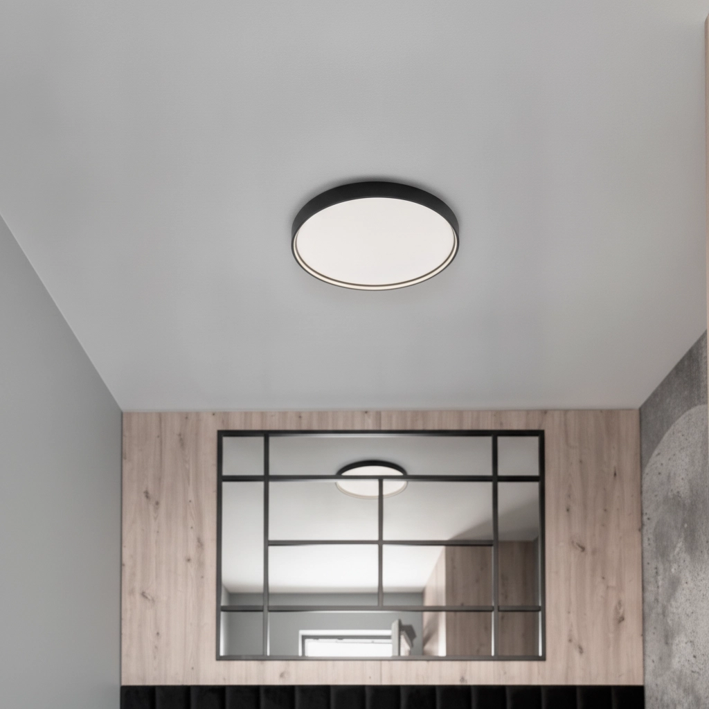 Ronde plafondlamp Olaf zwart Ø 60cm