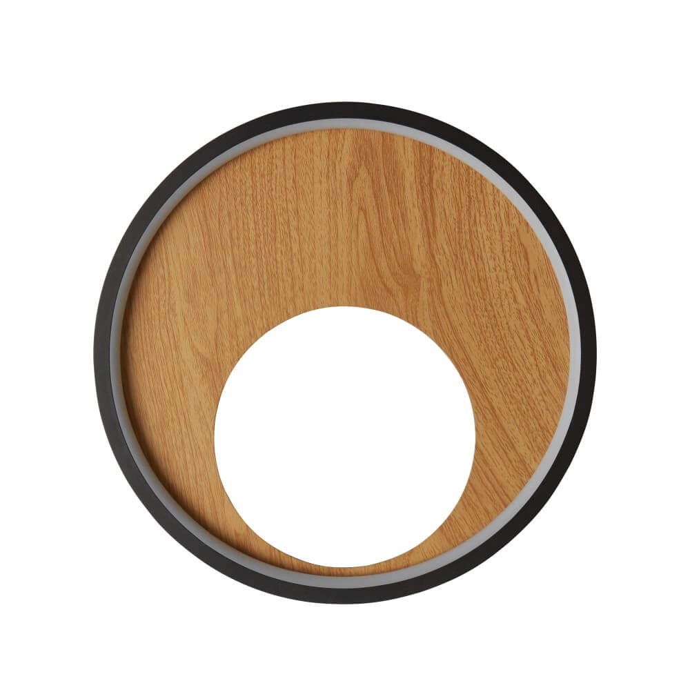 Wandlamp Curio zwart met hout