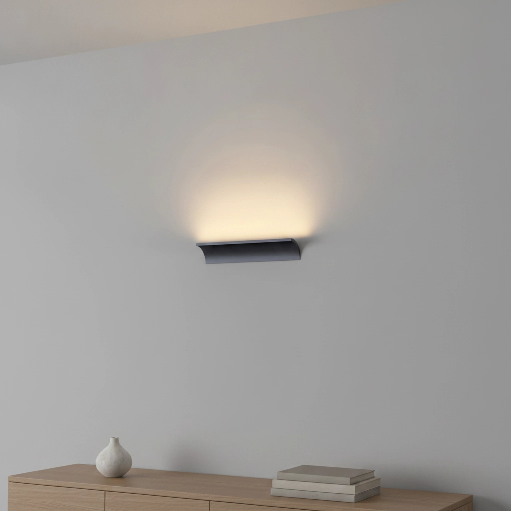 Indirecte wandlamp Malibu Up - zwart