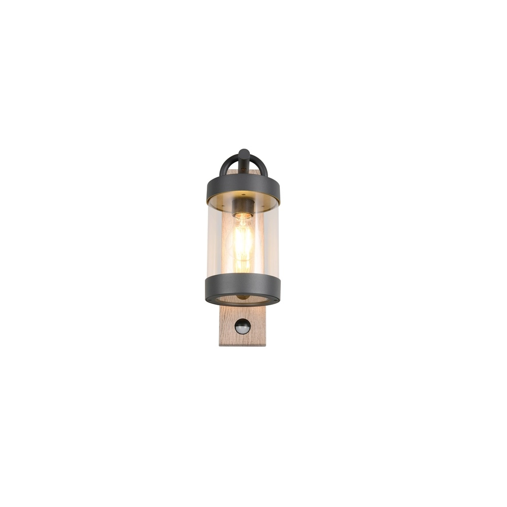 Wandlamp Sambesi grijs met hout en sensor Trio 4017807647600