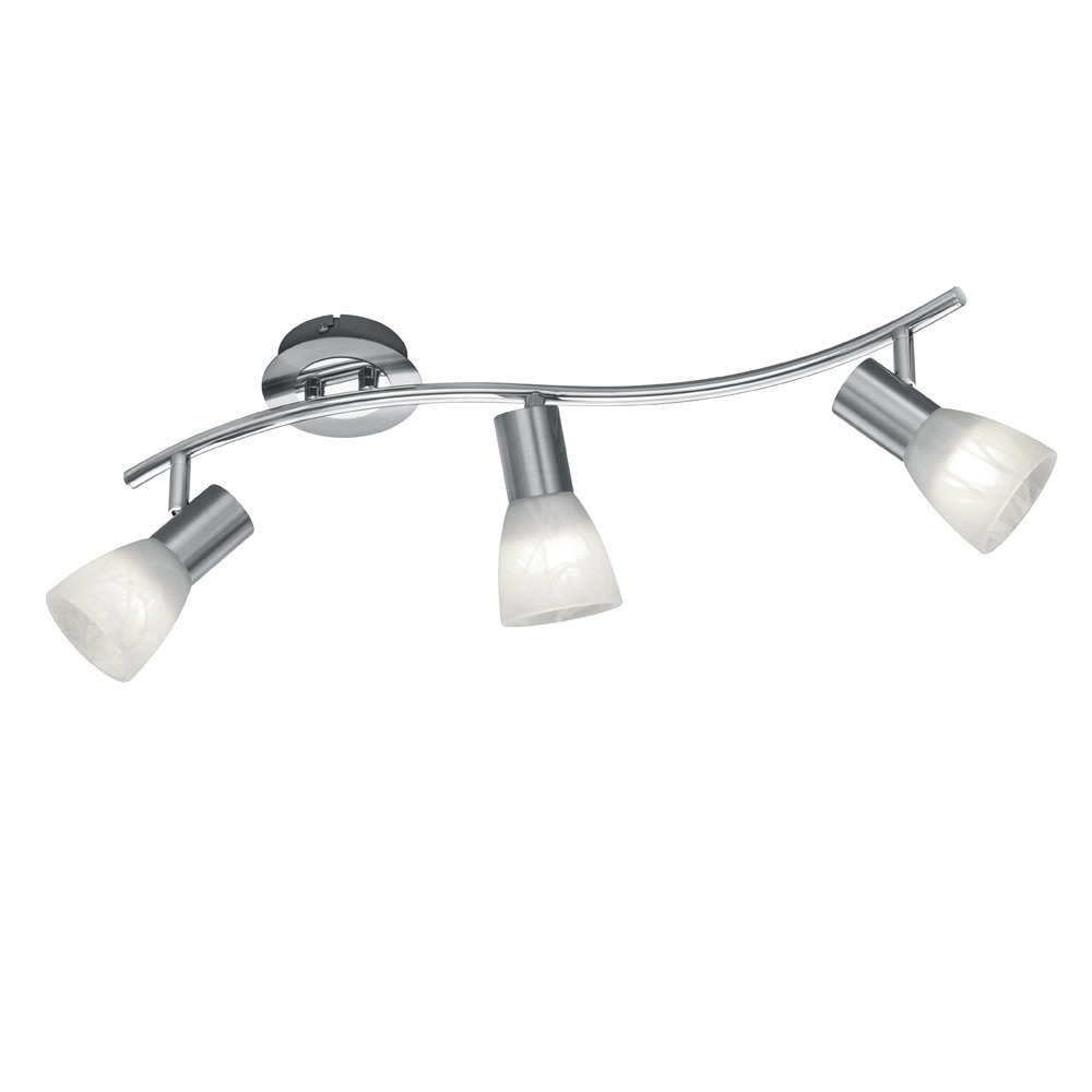 LED plafondspot Levisto 3-lichts nikkel mat