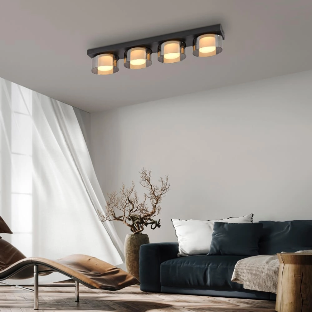 Zwarte plafondlamp Rika 4-lichts zwart Paul Neuhaus 4012248385029