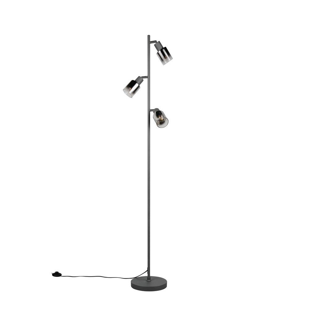 Vloerlamp Cadiz 3-lichts smoke glas Trio 4017807653496