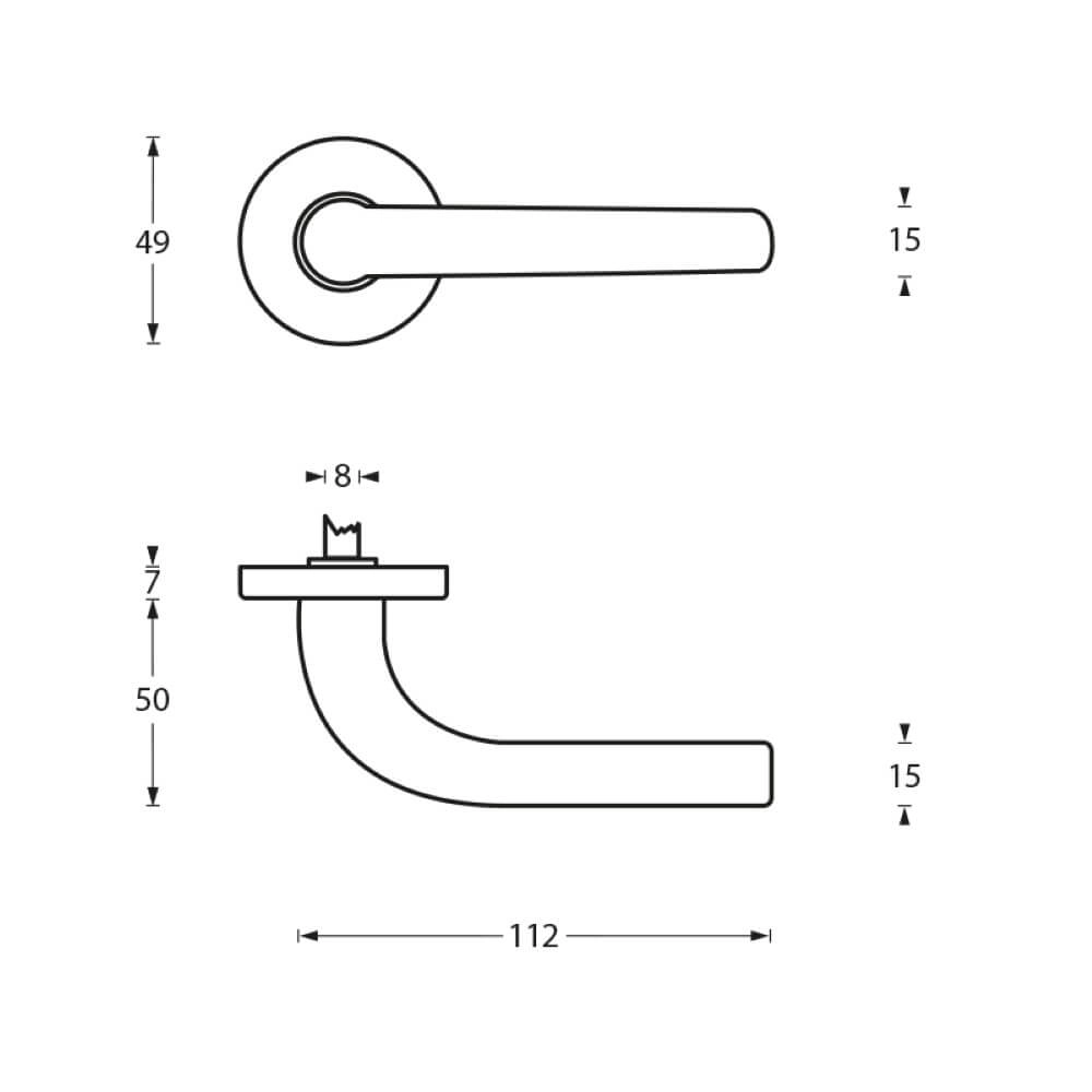 Moderne deurklink Elena zwart Intersteel 8714186046326