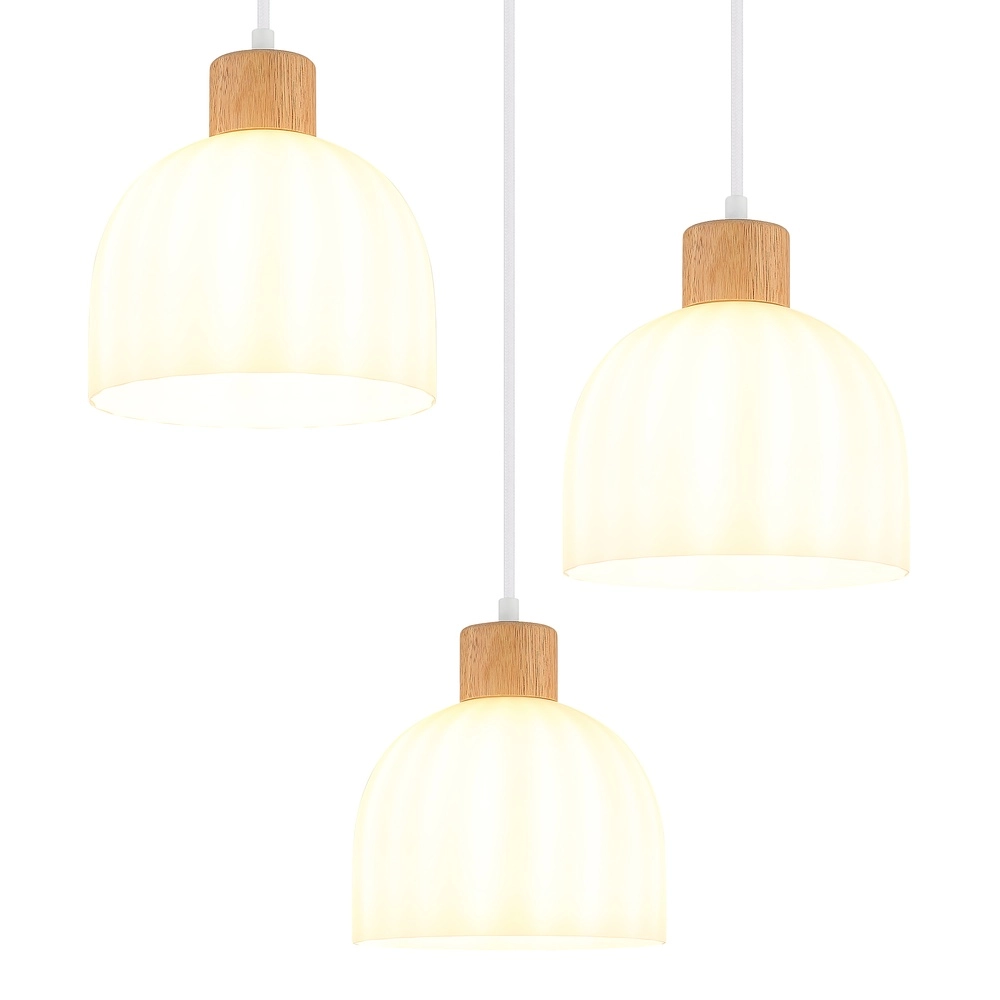 3-lichts hanglamp Swanson wit Globo 9007371592999