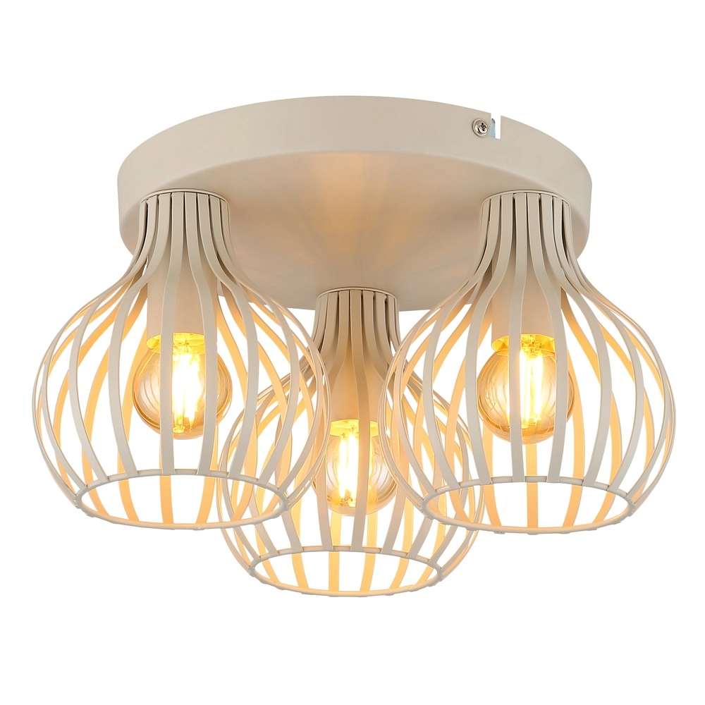 Plafondlamp 3-lichts Mateo zand bruin