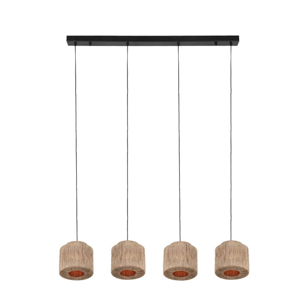 Eetkamer hanglamp Smilla met touwkappen Trio 4017807617689