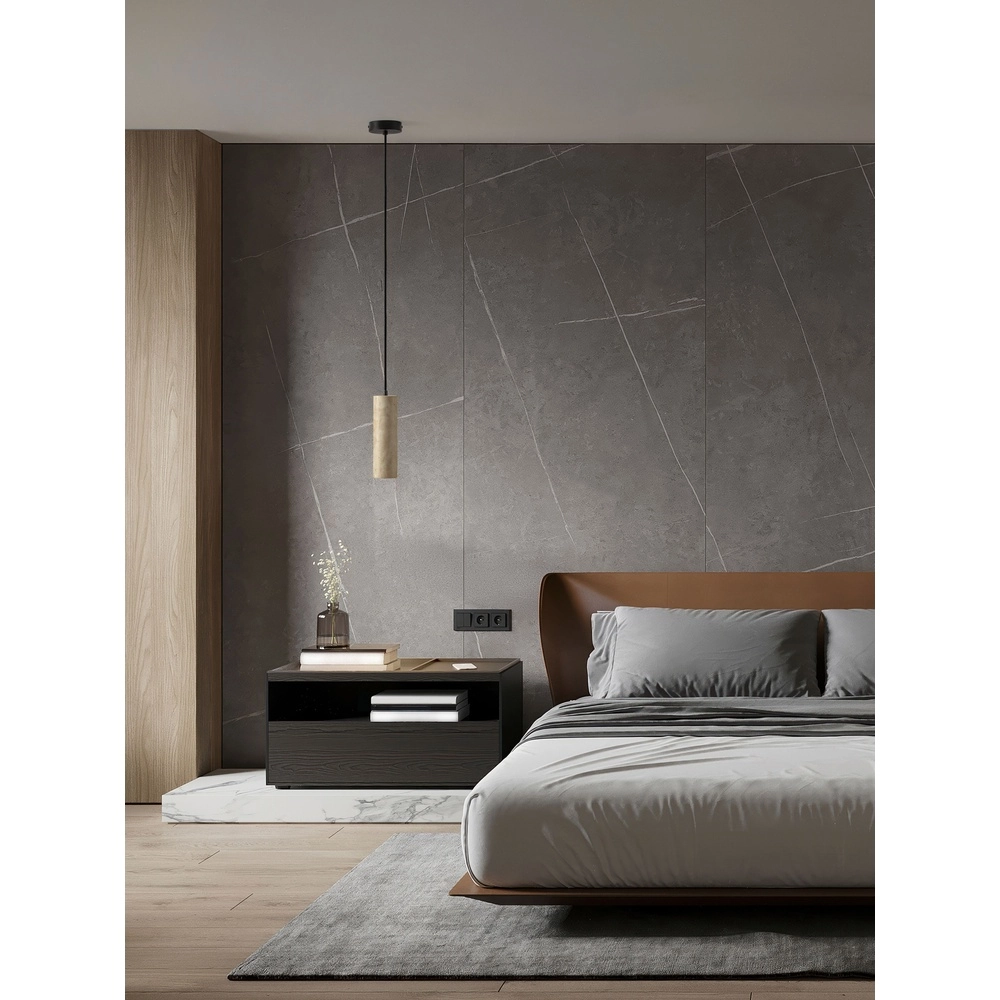Moderne pendel hanglamp Melony zand bruin