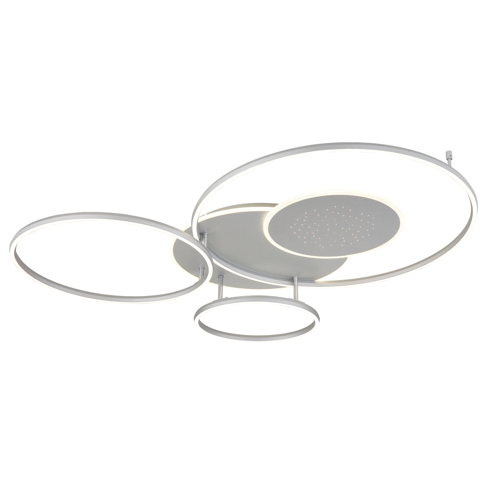 Zilvergrijze plafondlamp Johnson modern