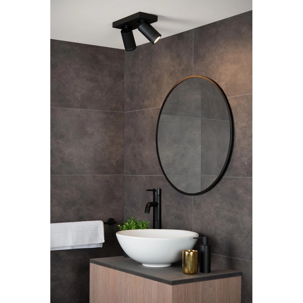 Plafondspot Taylor IP44 2-lichts zwart Lucide 5411212092632