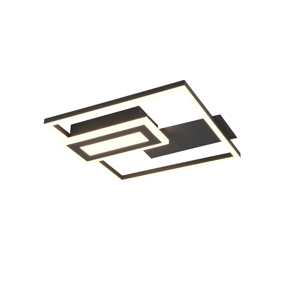 Vierkante plafondlamp Spiro zwart 30cm