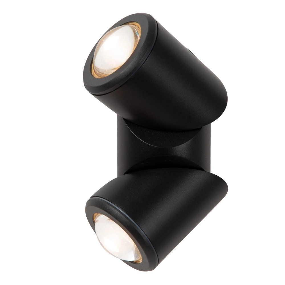 Design opbouwspot Erin IP65 zwart dubbel Lucide 5411212152053