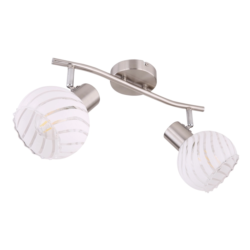 Plafondlamp Willy nikkel 2-lichts Globo 9007371406104