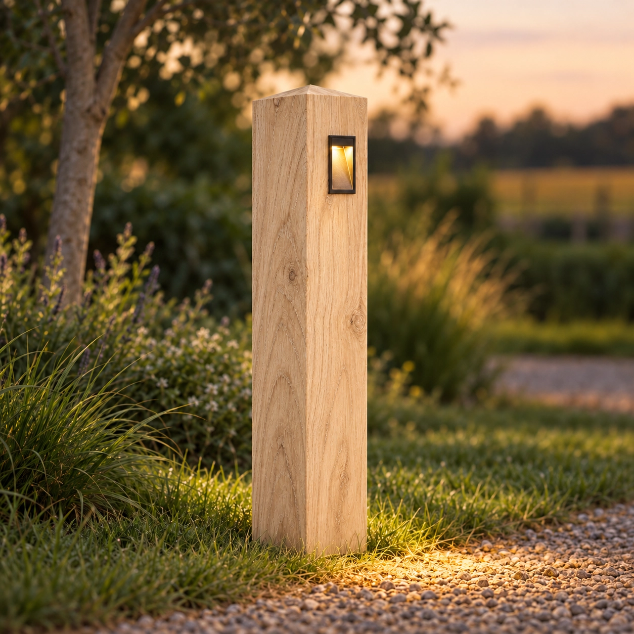 Houten pad lamp Torre 100 Eiken - 10x10x90cm - 2700K