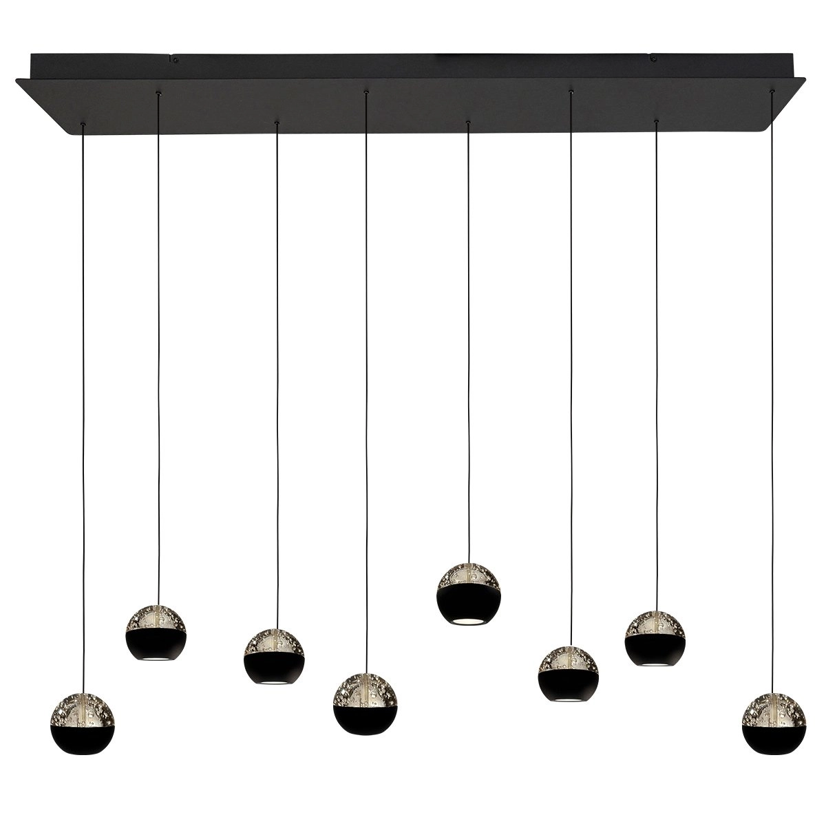 Eettafel hanglamp 115cm Belluno 8-lichts led - zwart Steinhauer 8712746184020