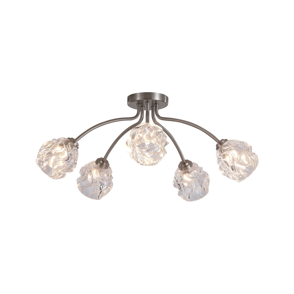 Plafondlamp Astral nikkel 5-lichts