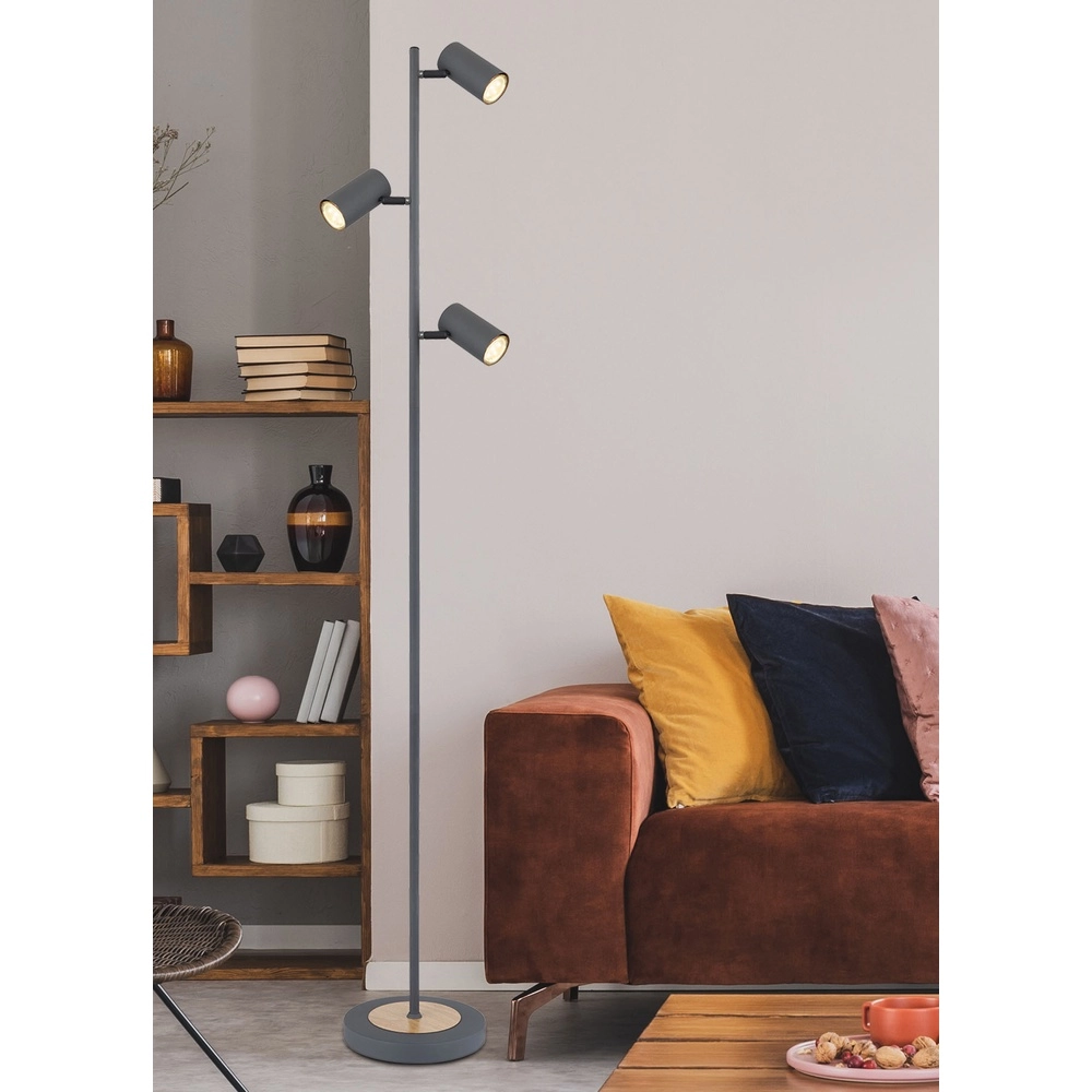Vloerlamp 3-lichts Robby grafiet Globo 9007371425822