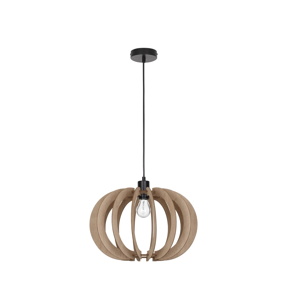 Houten hanglamp Ottoline donker Ø 40cm Lyora 5212017436207
