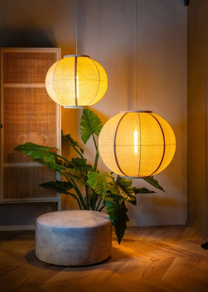 Japandi hanglamp Fabric zandkleurig Ø 48cm ETH 8720195309048