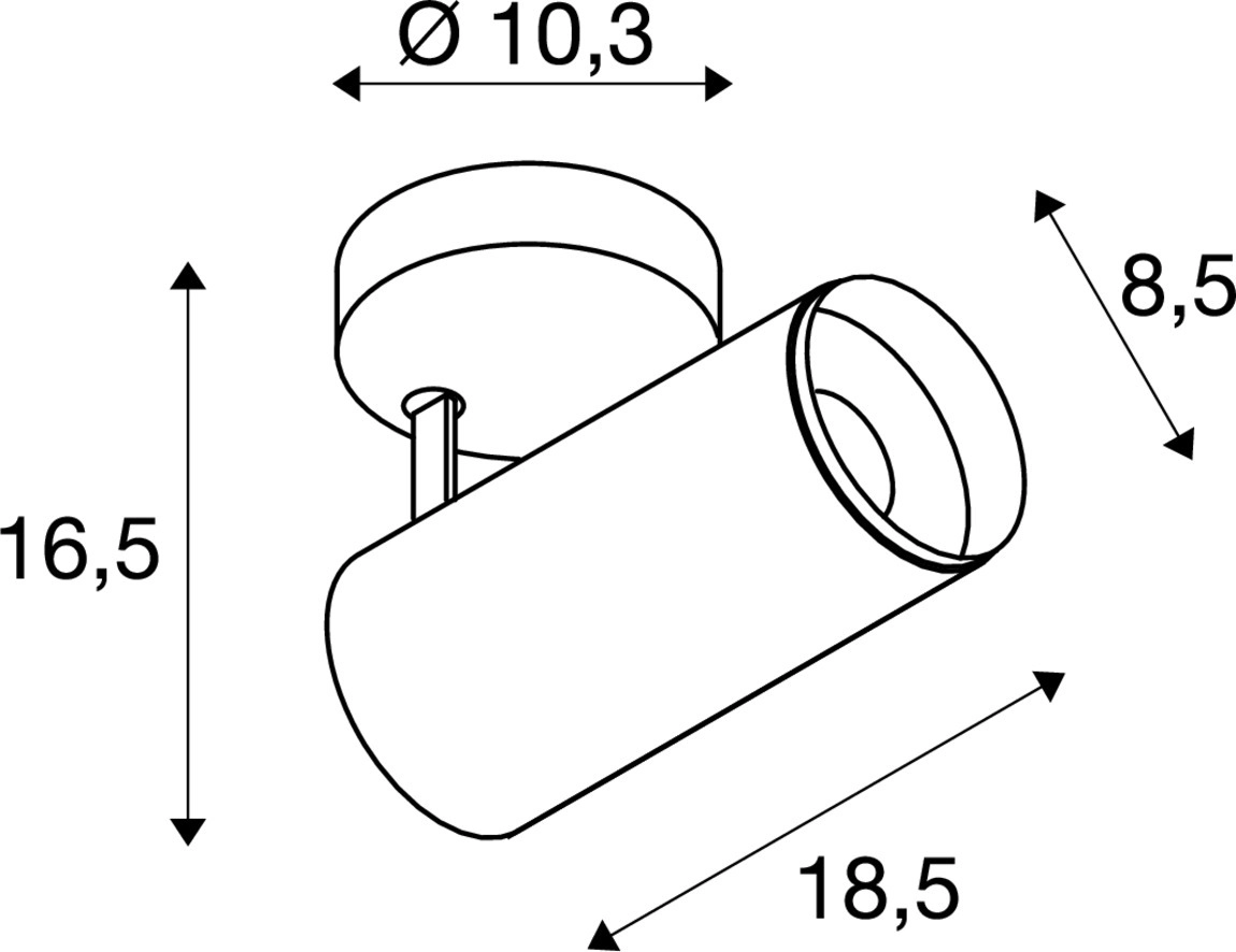 Opbouwspot Numinos M zwart 3000K - 24gr SLV 4024163243520