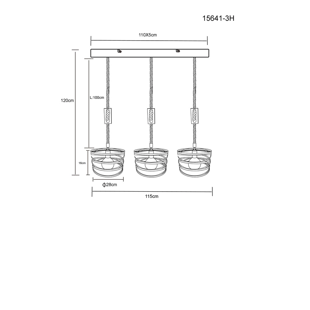 Touwlamp Marco zwart Globo 9007371429257