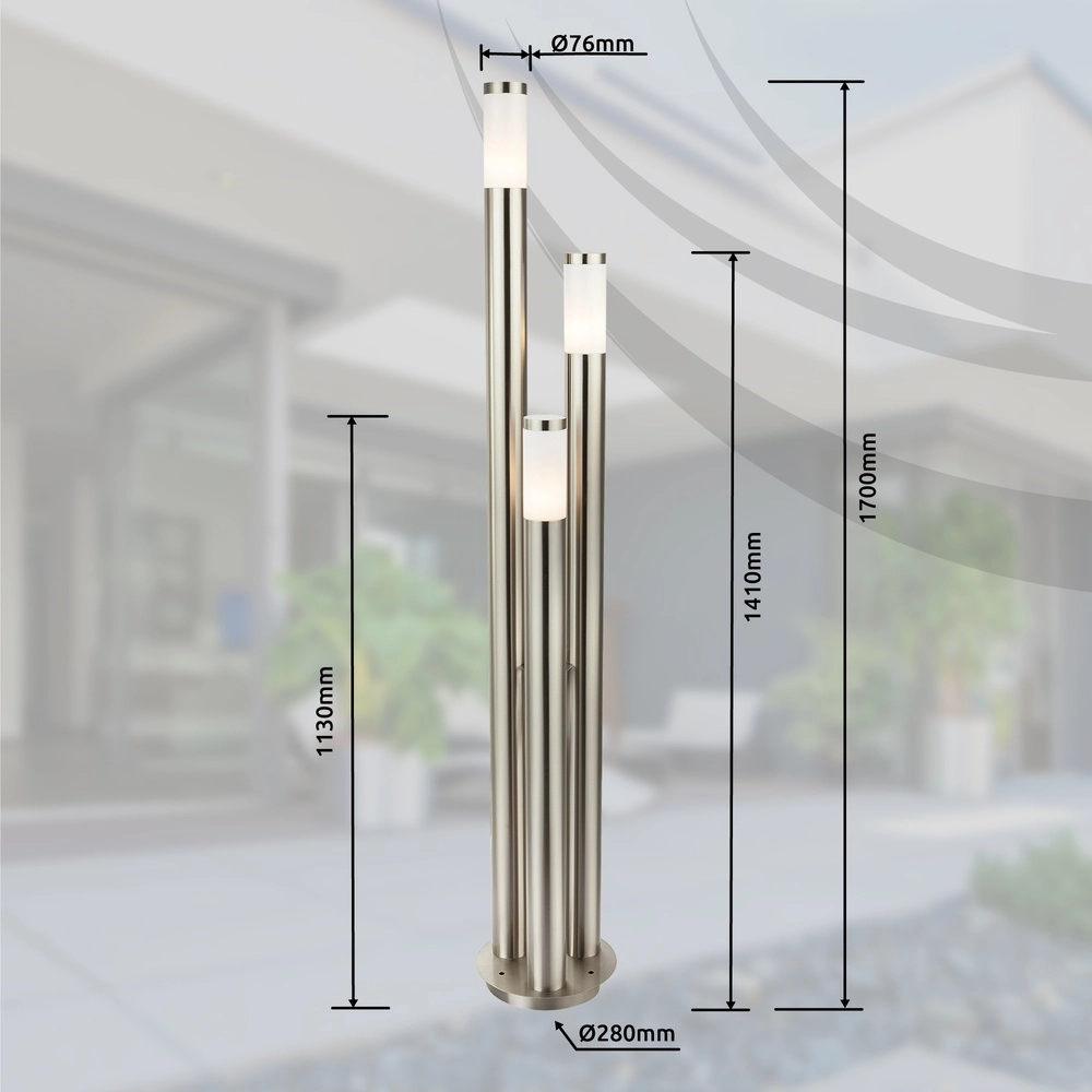 3-lichts tuinlamp Boston RVS Globo 9007371108145