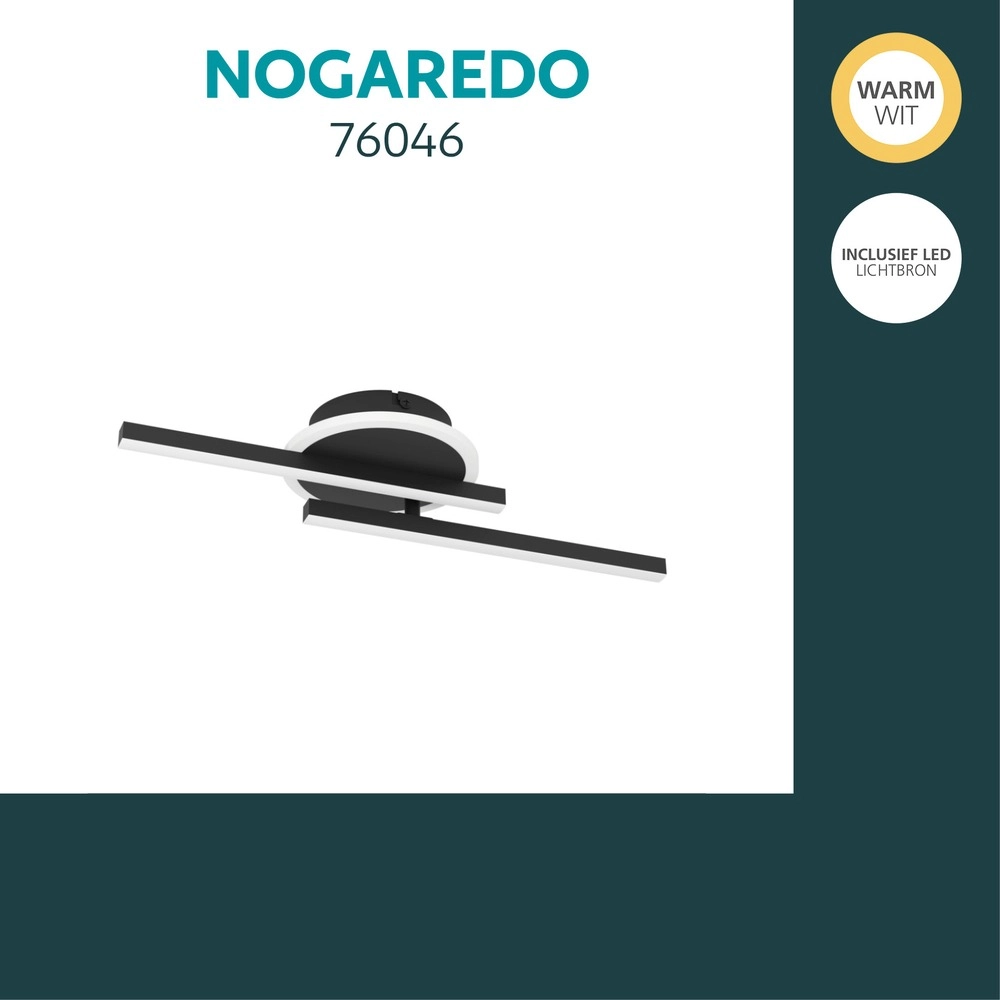 Moderne plafondlamp Nogaredo zwart 45cm Eglo 9008606391554