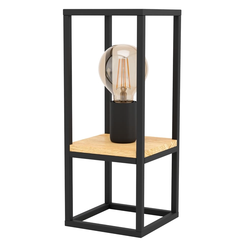 Tafellamp Libertad zwart met hout