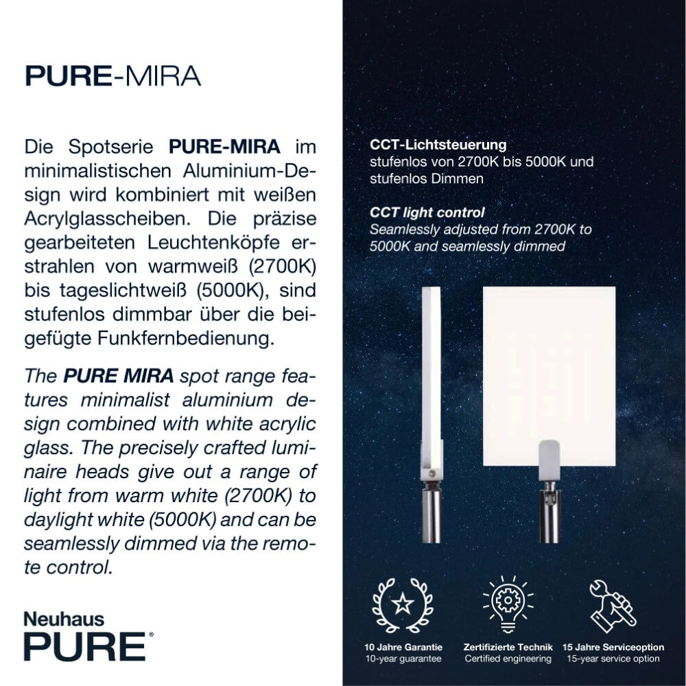 Plafondlamp Pure Mira 2-lichts zwart Paul Neuhaus 4012248359433