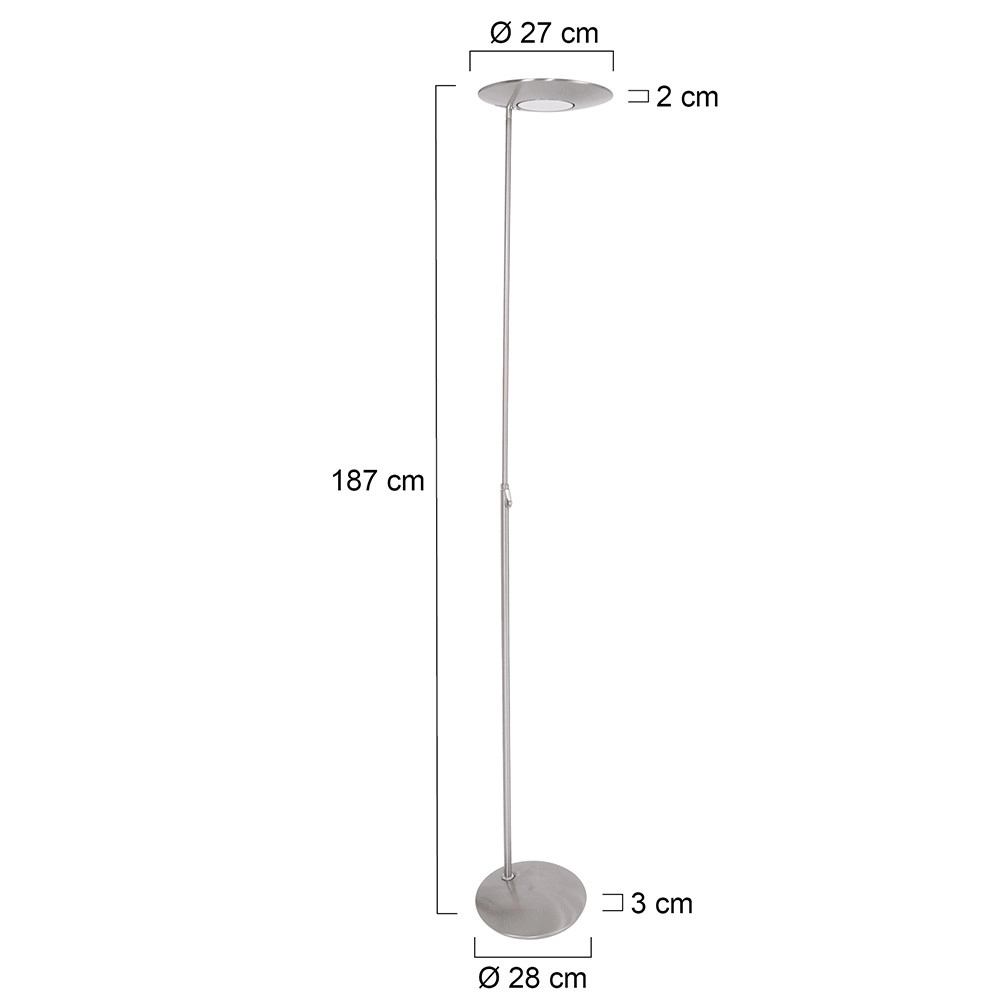 Design vloerlamp Zenith Led metaal grijs Steinhauer 8712746118544