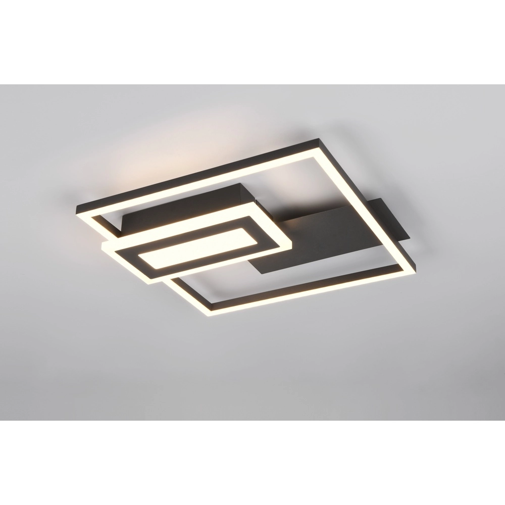 Vierkante plafondlamp Spiro zwart 30cm Trio 4017807612424