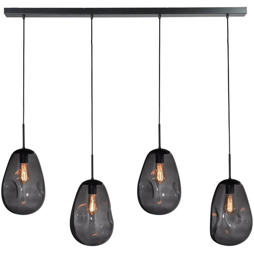 Hanglamp Lava 4x smoke glas Ø 22,5cm