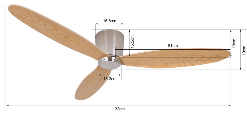 Plafondventilator hout Airfusion Radar Ø 132cm Beacon 9333509102373