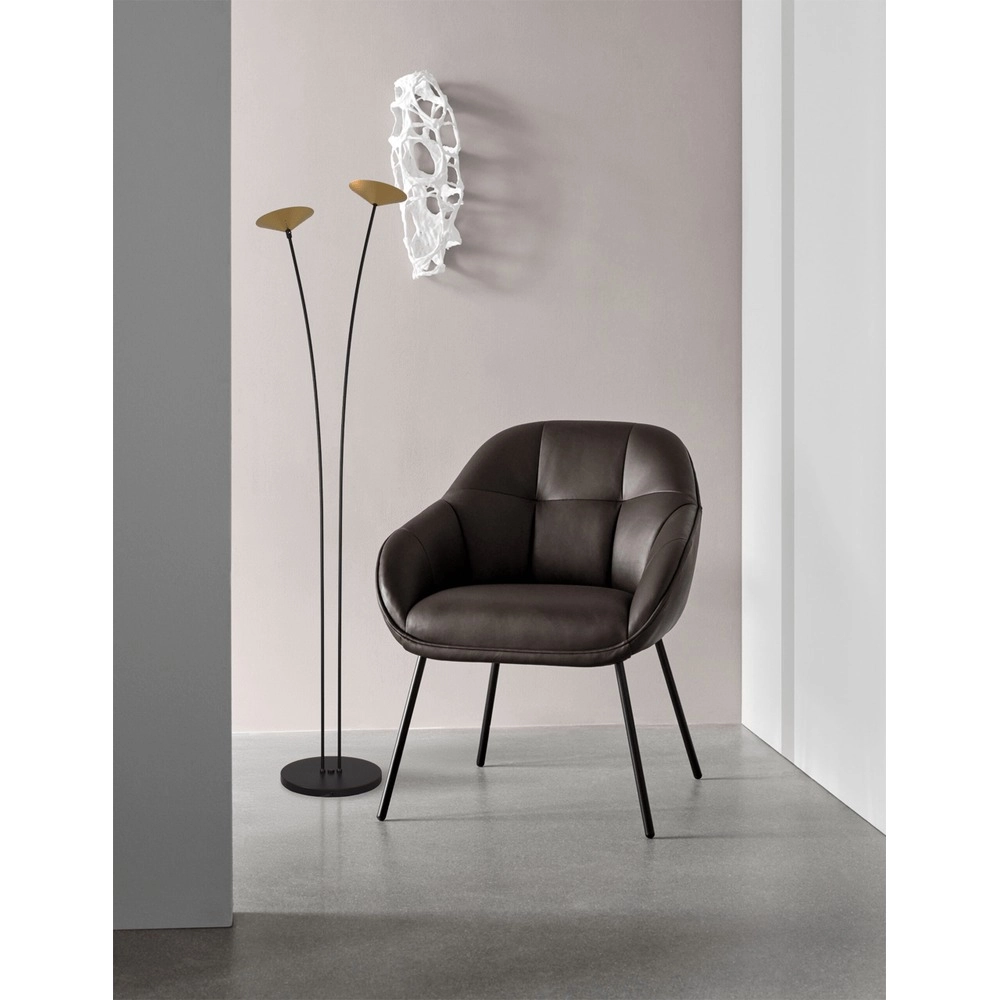 2-lichts vloerlamp Ceppo zwart met goud Masterlight 8718121348032
